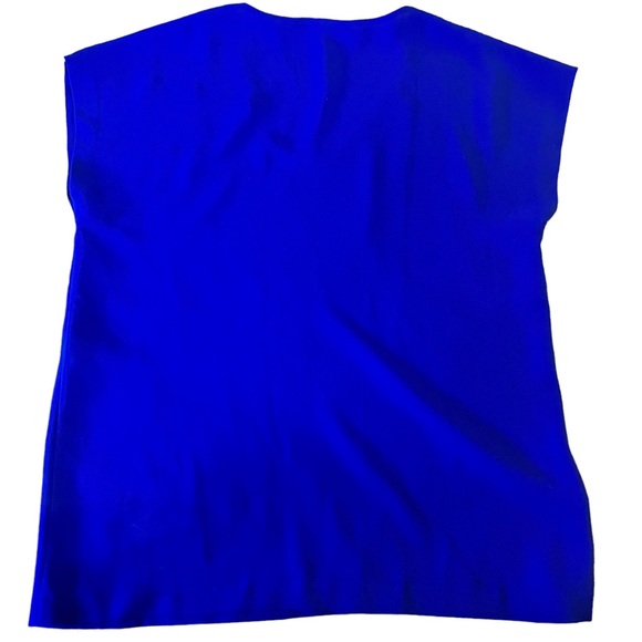 Diane Von Furstenberg Royal Blue Shell scoop Neck Blouse - Picture 4 of 4